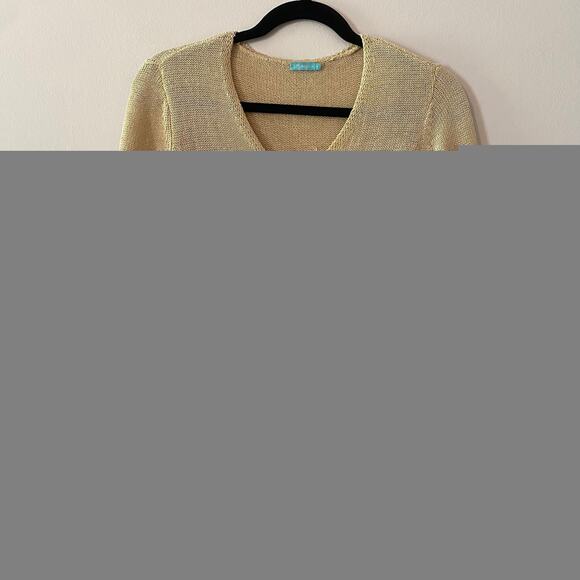 J. McLaughlin Callum Sweater Cream Knit V-neck Minimalist Women's size Small - Picture 2 of 10
